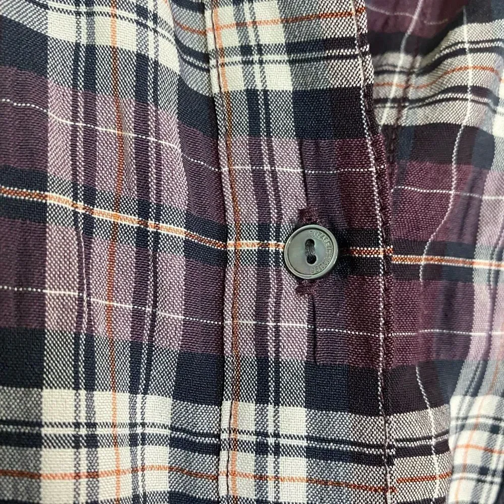 ELIZABETH & JAMES Carine Plaid Shirt Black Cherry - Picture 8 of 10